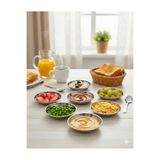 Maglor Lüx 6 adet Çerezlik, Kahvaltılık,Sosluk Çok Amaçlı Paslanmaz Çelik Kase,Tabak,Sunumluk