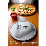 Maglor Paslanmaz Çelik Pizza-Pide-Lahmacun Tepsisi / Pişirme ve Sunum Tepsisi (32 cm)