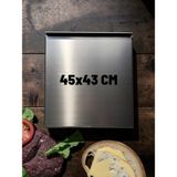 Magma Chrome Premium 304 Paslanmaz Çelik Hamburger Izgara Pleyti 45X43 cm (3 Mm) - Smash Burger, Köfte ve Barbekü Plakası - Krom - 1 Adet