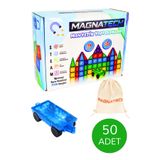 magnatech Manyetik Yapı Blokları | 50 Parça | 1 Adet Araba Dahil | Mıknatıslı Eğitici Oyuncak Seti