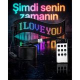Magne 60 cm LED Matrix Panel 16X96 Piksel Bluetooth Kontrollü Rgb Kayan Yazı Ekranı - TGR3928-6617 - Çok Renkli
