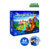 MAGNEBLOCKS Minecraft Manyetik Yapı Blokları, 3 Boyutlu Mıknatıslı Oyuncak Küpler, 64 Parça, 2 Karakter Hediyeli