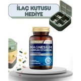 Magnesium Complex Vitamin B6 Magnezyum Içeren Takviye Edici Gıda Ilaç Kutusu Hediyeli - Aromasız