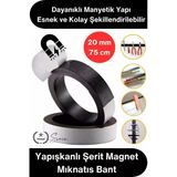 #Magnet 3M Yapışkanlı Şerit Magnet Mıknatıs Bant 20Mm 75Cm Güçlü Manyetik Şerit Kendin Yap Hobi Maket Tamirat Metal Yüze