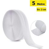 Magnet Beyaz Cırt Cırtlı Bant 5 Metre 2 Çift Taraflı Amerikan Fermuarı 2 cm Genişlik Cırt Ba