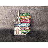 Magnet Çapa Gemi Dümen Kule Ağaç Saat Bayrak Buzdolabı Süsü Ahşap Magnet Mıknatıslı Hediyelik Eşya