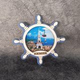 Magnet Dümen Gemi Kule Yelken Buzdolabı Süsü Ahşap Magnet Mıknatıslı