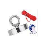 Magnet Fishing Halatlı Eldivenli Neodyum Pot Mıknatıs Seti, 80Mm