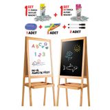 MAGNET İQ Ahşap Çocuk Yazı Tahtası Seti Manyetik Özellikli Çift Taraflı