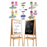 MAGNET İQ Ahşap Yazı Tahtası 4'lü Set Manyetik Özellikli Çift Taraflı