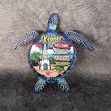 Magnet Kaplumbağa Caretta Hayvan Buzdolabı Süsü Ahşap Magnet Mıknatıslı Hediyelik Eşya