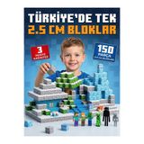 magnetcraft Buzul Mıknatıslı Manyetik Blok Seti 150 Parça 2.5cm Büyük Boy Manyetik Lego Zeka Geliştirici Eğitici STEM Oyuncak Montessori Mıknatıslı Oyuncak 3+ Yaş