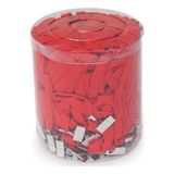 Magnetek Inox Kırmızı Klipsli Yaka Kartı İpi 50 Adet Şık Görünüm Sağlayan Metal Klipsli 7682