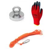 Magneteksan Ø90 mm Süper Güçlü Neodyum Deniz Mıknatısı – 140 KG Çekim Gücü, Dayanıklı Daimi Çelik Gövde, Tuzlu Suya Dayanıklı Fishing Magnet