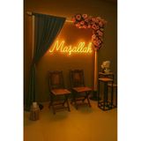 Magnetfoto Maşallah Yazılı Neon Led Tabela Amber Rengi 50 Cm