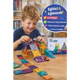 Magnetic 43 Parça Teneke Kutulu Mini Manyetik Karo 3,75 cm Yapı Taşları Seyahat Seti STEM Oyuncak 3+