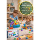 Magnetic 96 Parça Renkli Manyetik Küp Blok Seti | STEM Geometri Eğitici Zeka Oyunu 3+