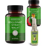 Magnezyum 2 Ad Bisglisinat Magnezyum Sitrat Malat & Vitamin B2 B3 B6 Caps 60LI + Çörek Otu Yağ