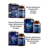 Magnezyum Complex 60 Tablet + Men's & Kadın Multivitamin Mineral Complex 60 Tablet - 3 Ürün