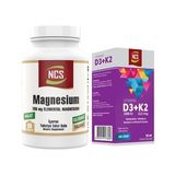 Magnezyum Elementleri Magnesium Malat Glisinat Taurat 90 Tablet+Vitamin D3 K2 20 ml