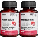 Magnezyum X4 Complex Citrate, Taurate, Bisglycinate, Malate + Bromelain + Kolajen+ H.ASİT+D+B12 - Standart