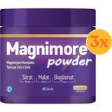 Magnimore Powder Magnezyum Karamel Aromalı Sitrat Malat Bisglisinat 60 Servis - 3 Adet (Toplam 180 Servis) - Dezenfektan Hediyeli (%72 Alkol)