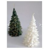 Magno Candles Dekoratif Hediyelik 2'li Çam Ağacı Mum Seti, Yeşil, Beyaz Kokulu Mum Yılbaşı Hediye Pine Tree Candle - 1 Adet