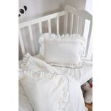 Magnolia Fırfırlı Bebek Nevresim Takımı | 3'lü Set ( Nevresim-Çarşaf-Yastık Kılıfı) | Pamuklu, Biyeli, Yumuşacık | 100 x 150 cm
