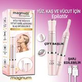 Magnum Yüz Kaş ve Vücut Kıl Tüy Alma Aleti Epilatör Traş Makinası, Yüz Kıl Alma Aleti. Kaş Alma Düzeltme, Kol Bacak Tüyleri Temizleme.