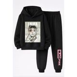MAGORS JENNIE FROM BLACKPINK BASKILI 3 İPLİK KALİTE SWEATSHIRT VE EŞOFMAN ALTI ÇOCUK ALT-ÜST TAKIM