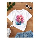 MAGORS STIL-X DENİZ KIZI BASKILI BİSİKLET YAKA %100 PAMUKLU ÇOCUK TSHIRT