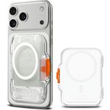 Magsafe Destekli Cüzdan Tintap Mag Fit (6 Kartlık) Mat Beyaz - AFA07557 (Spigen Tr Garantili) | Güvenli Kilitleme Mekanizması, Kolay Erişim ve Kaymaz Silikon Pedli Minimal Pc Kartı - Frost Clear