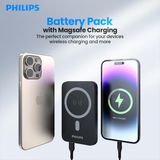 Magsafe Ile Uyumlu Kablosuz Powerbank, 5000 Mah, Taşınabilir Şarj Cihazı, Stand Özellikli, Usb-C ve Usb-A Çıkışlı, Hızlı Şarj, Li-Po, DLP9701C, Akım Korumalı (Siyah)