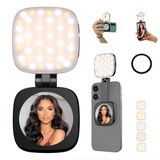 MagSafe manyetik selfie lambası, aynalı, iPhone için, şarj edilebilir LED dolgu ışığı, CRI≥95, 5 renk sıcaklığı, katlanabilir taşınabilir halka ışık, Vlog, makyaj, arka kamera ve video kaydı, fotoğraf