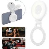 Magsafe Uyumlu, 3 Renkli, Katlanabilir, Parlaklığı Ayarlanabilir, Dokunmatik, Şarjlı, Selfie Işığı - Beyaz