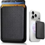 Magsafe Uyumlu Deri Kartlık Cüzdan - iPhone 17/16/15/14/13/12 Serisi Pro Max, Plus ve Pro Için Güçlü Manyetik Telefon Arkası Kart Tutucu (Siyah, Klasik)