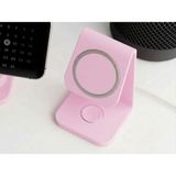 Magsafe Uyumlu Masaüstü Telefon Tutucu Stand - iPhone Uyumlu Masa Üstü Şarj Standı - Toz Pembe