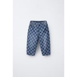 Magu Erkek Çocuk Kare Desenli Mavi Denim Pantolon - 05M-Mavi - 4 - 5 Yaş
