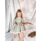 Magu Kız Çocuk Mint Çiçek Vintage Elbise - 4 - 5 Yaş - Karışık