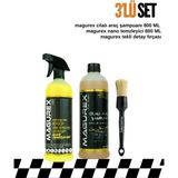Magurex Cilalı Oto Şampuanı 800ML + Nano Temizleyici 800ML + Detay Fırçası Seti - mgrxclllttsmpntbkmst