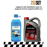 Magurex Kırmızı Organik Antifriz 3l + Kışlık Cam Temizleme Suyu 3l Seti -30°c Koruma - otobkmkrmzntrfbkmst