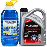 Magurex Kırmızı Organik Antifriz 3l + Kışlık Cam Temizleme Suyu 3l Seti -30°c Koruma - otobkmkrmzntrfbkmst