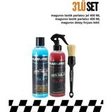 Magurex Lastik Parlatıcı Jel 400ML + Sprey Parlatıcı 400ML + Detay Fırçası Seti - mgrxlstkprltbkmst