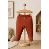 Mahfel %100 Pamuklu Basic Fitilli Bebek Alt Pantolon Çikolata - 6 - 9 Ay - Regular