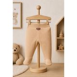 Mahfel %100 Pamuklu Basic Fitilli Bebek Alt Pantolon Krem - 3 - 6 Ay - Regular