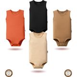 Mahfel 4'lü Atlet Kolsuz %100 Pamuklu Çıtçıtlı Bebek Body Zıbın 09 - 0 - 3 Ay - Pembe