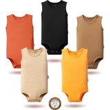 Mahfel 5'li Atlet Kolsuz %100 Pamuk Premium Seri Çıtçıtlı Bebek Body Zıbın 10 - 6 - 9 Ay - Somon