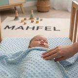 Mahfel Nohut Kabartmalı %100 Welsoft Premium Mevsimlik Bebek Battaniyesi Mavi - 0 - 3 Yaş