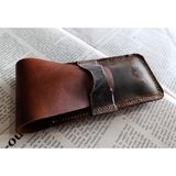 Mahfuz Crazy Gerçek Deri Özel Kalemleriniz Için Kalemlik ( 3*4 Kalem Için ) 28 cm \ 8 cm Büyük Boy NLU22 - Kahverengi