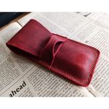 Mahfuz Crazy Gerçek Deri Özel Kalemleriniz Için Kalemlik ( 3*4 Kalem Için ) 28 cm \ 8 cm Büyük Boy Nlu7 - Bordo